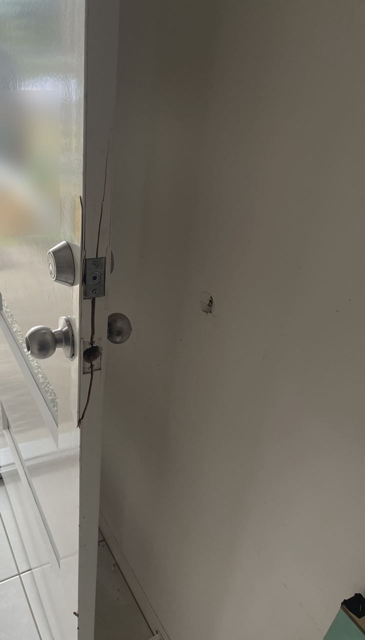 Before: Entry door & frame replacement